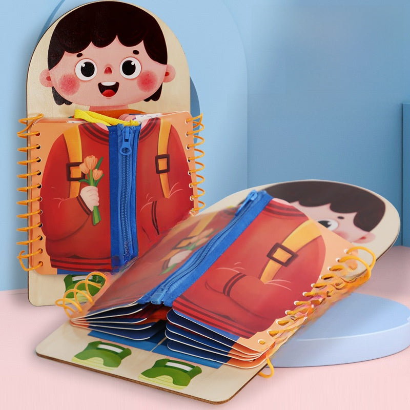Wooden Multi-Layer Dressing Skills Busy Board — QIUOLA | qiuola.com